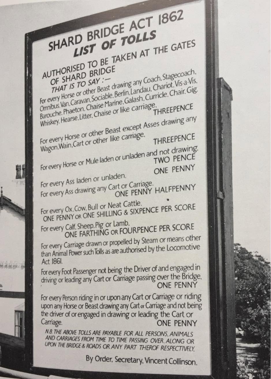 Toll Bridge Sign 1862