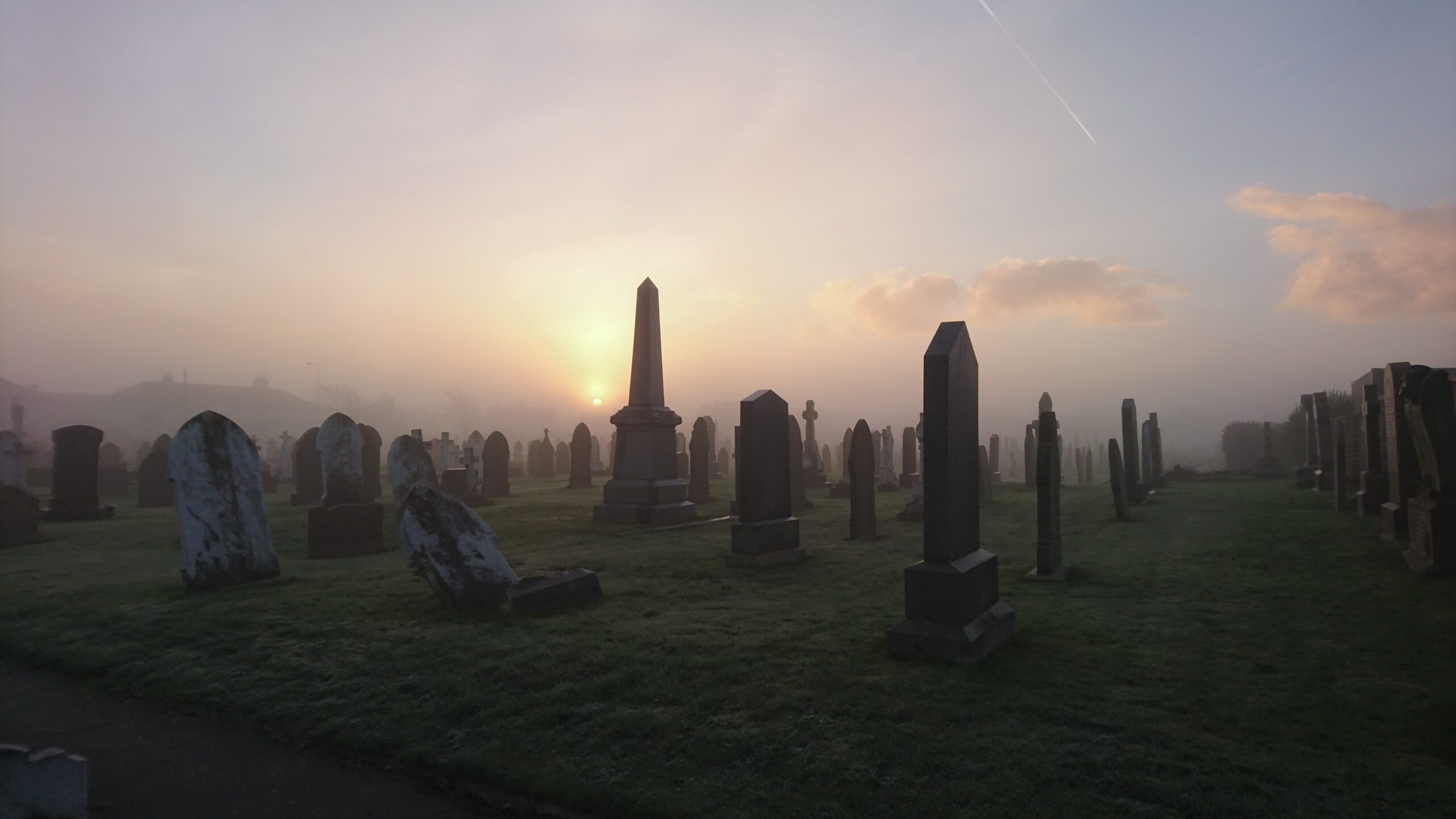 Fleetwood Cemetery on a Misty Morning